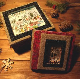 Новогодний фото-альбом в коробке с шейкером