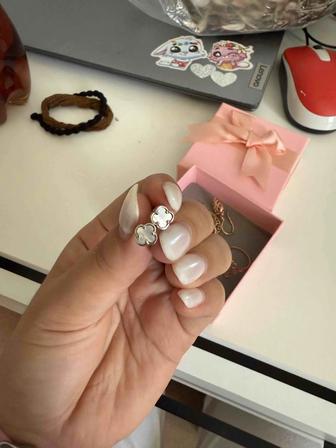 Серьги, белое золото