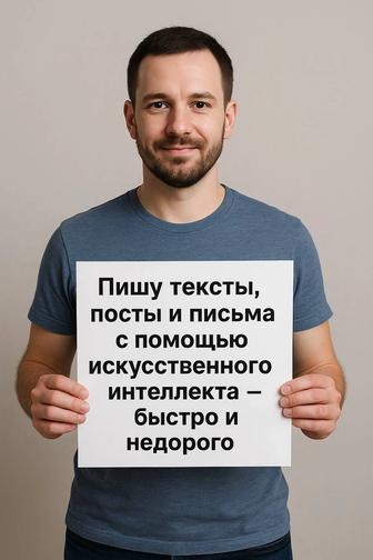 Пишу тексты ,посты и письма с помощью ИИ