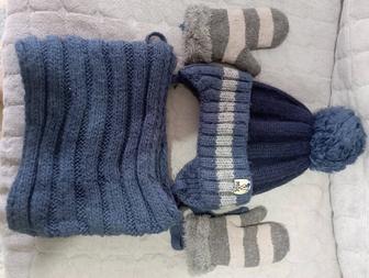 Шапка, снуд, варежки на мальчика