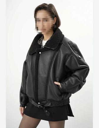 Дубленка Zara авиатор (экокожа)