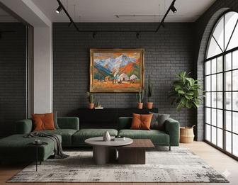 Картина Закат в джайлау - масло на холсте