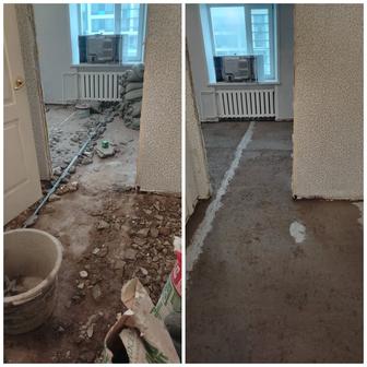 Стяжка полов по маякам.