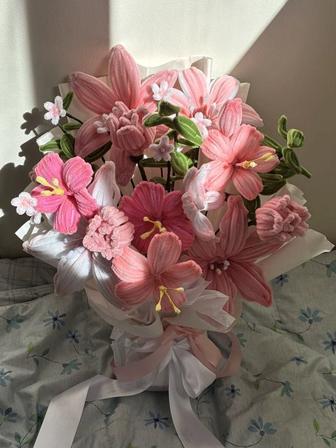 Пушистые цветы ручной работы