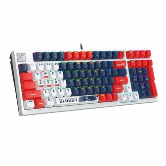 Игровая Клавиатура Bloody S98. Sports Navy. белый. Магазин Red Geek
