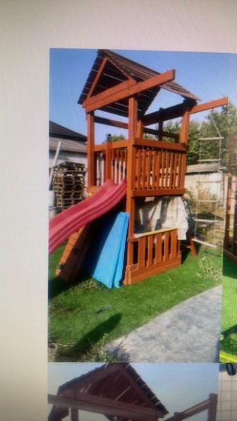 Продам детскую деревянную горку бу
