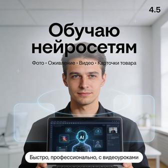 Обучение Нейросетям фото, видео, оживление, карточки товара ИИ.