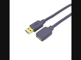 Кабель USB 3.0 AM - USB 3.0 AF удлинитель iLAN Lux, медь, 1.5 м, серый