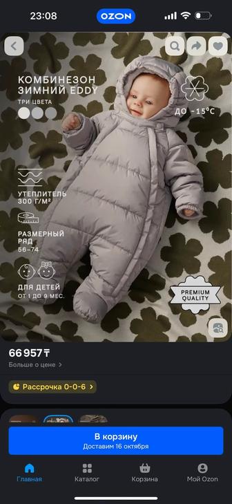 Фирменный Зимний детский комбинезон