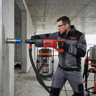 Алмазное сверление с пылесосом.