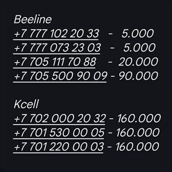Номера Kcell, Beeline