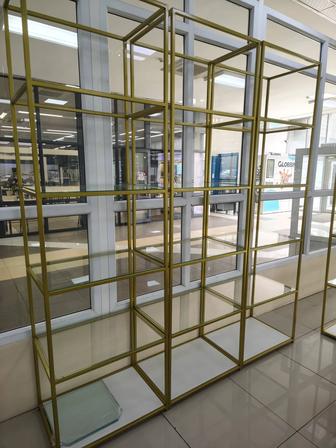 Стеллажи,полки из металла, цвет золото 240/70/50 см