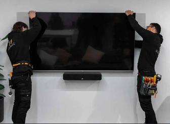 Установка телевизоров на стену подвеска кронштейнов тараз тв настройка