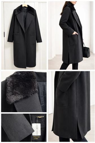 Пальто демисезонное женское с норковым воротником-Классика.Новое