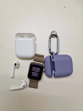 Apple Watch (Gold) AirPods с чехлом