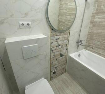 Ремонт санузлов перегородки, ламинат, гибкий мрамор, кафель и т.д