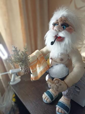 Кукла ручной работы. Баньщик Леня.