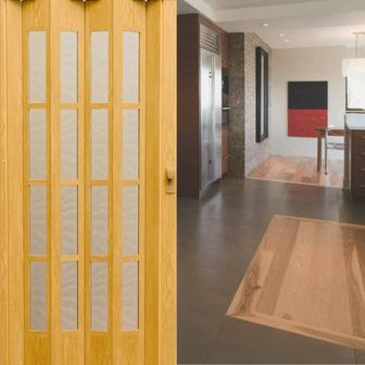 Раздвижная дверь гармошка (860 Х 2030мм) пластика со стеклом складная купе