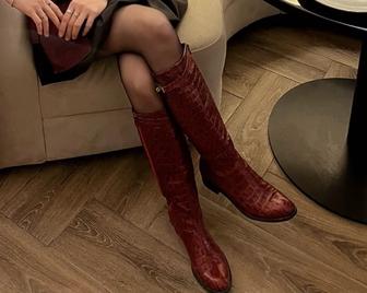 Осенние сапоги Hermes на флисе