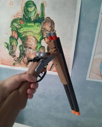 Дробовик игрушка, двухстволка складная