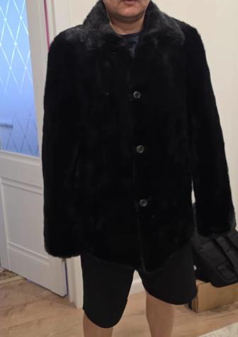 Мужская черная норковая шуба