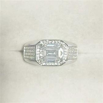 Серебряное кольцо 925 пробы с моиссанитом 3.00 ct блеск и стиль