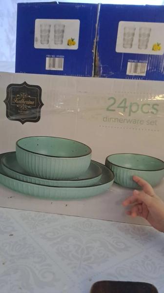 Посуда бокалы 12 шт и 24 предмет на 6 персон