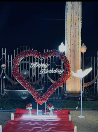 Оформление сердце на день рождения, предложение руки и сердца