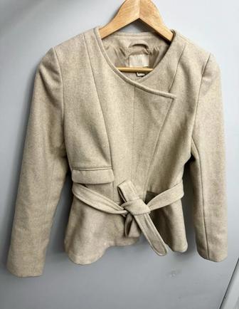 Шерстяное пальто-косуха, пальто с баской