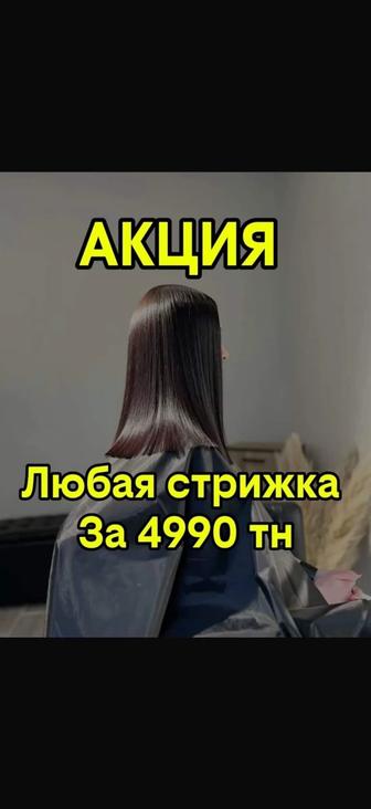 Акция на женские стрижки и сложные окрашивания, покраски в тон
