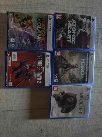 Продам игры на ps5 atomic heart, metro expdus, the devil in me,
