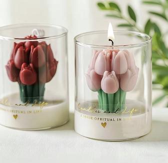 Свечи тюльпан с запахом