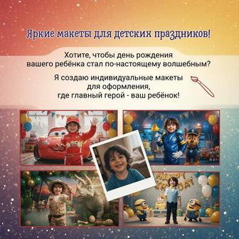 Яркие макеты для детских праздников