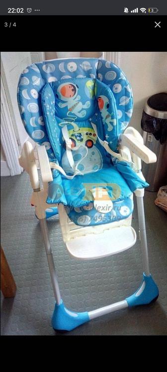 стульчик для кормления chicco синий