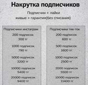 Накрутка подписчиков/лайков в Инстаграмм/Тик ток