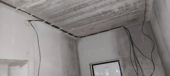 Электромонтаж черновой проводки по дому, делаем все аккуратно