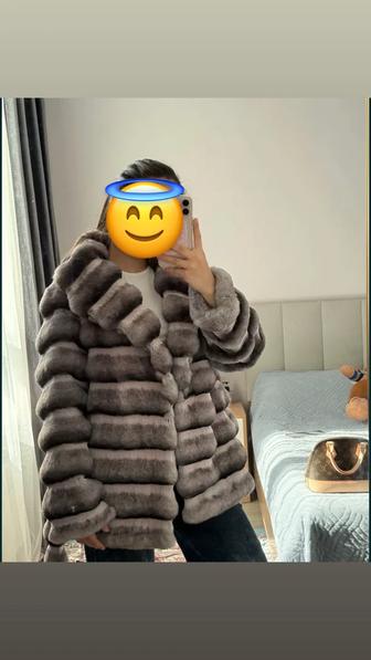 Эко шуба из шиншиллы