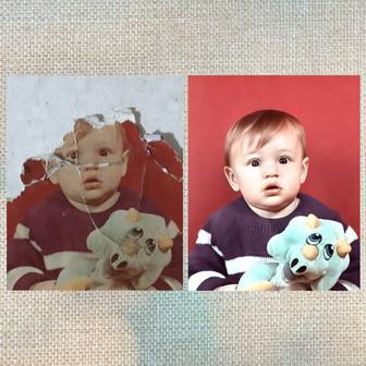 Реставрация фотографий, восстановление старых фото. Фото на памятник.