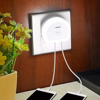 Ночник LED +двойное USB зарное устройство