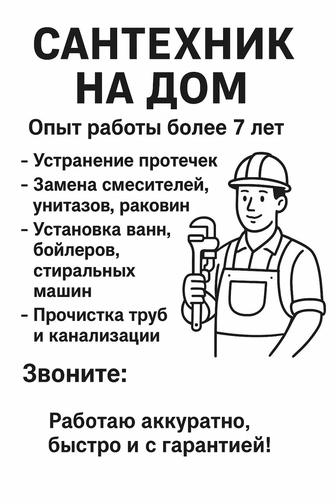 Услуги сантехника