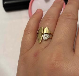 кольцо желтое золото 17размер 585 проба 2,89 грамм