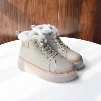 Зимние кожаные Женские ботинки