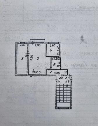 2 бөлмелі пәтер сатылады, 45 м (2-қабат)