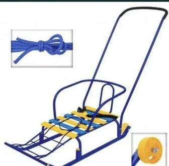 Санки детские с ручкой и колесами недорого