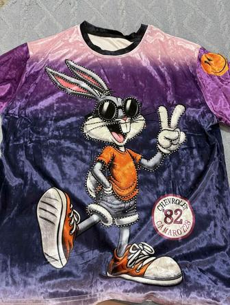 Женский велюровый костюм oversize