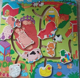 Лабиринт деревянный, детский, логическая головоломка.