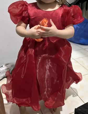 Красное (бордовое) платье на утренник, праздники 8 марта и тд