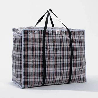 Большая клетчатая сумка БАУЛ хозяйственная для переезда