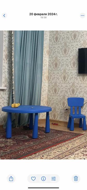 детский стол круглый и стульчик IKEA(оригинал)