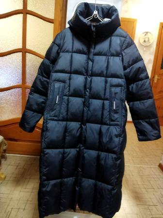 ПАЛЬТО/ 1 раз одела / весенне-осеннее темно синее с капюшоном